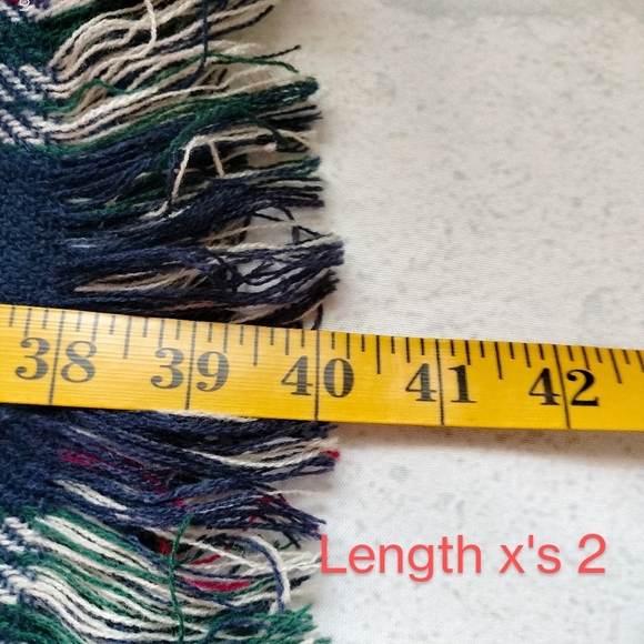 Altar’d State Women's Scarf Tassel Plaid Checks Houndstooth Reversible TAG - Picture 11 of 11